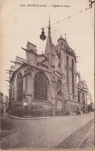 CPA Melun, L'Eglise St Aspais, ungel.