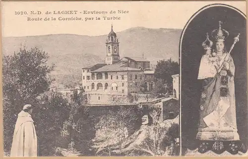 CPA Notre Dame de Laghet, Environs de Nice, Route de la Corniche, par la Turbie, ohnl.