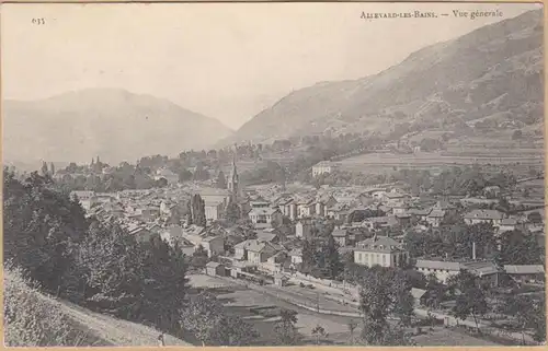 CPA Allevard les Bains, Vue generale, englouti 1907