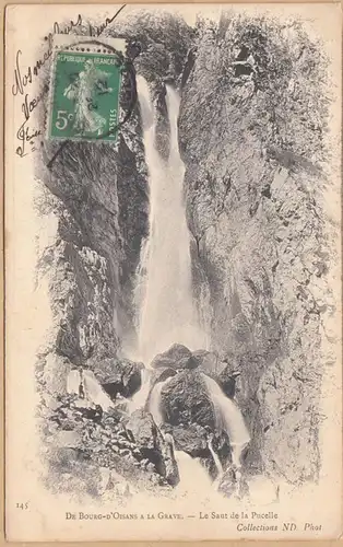 CPA Bourg-d'Oisans a la Grave, Le Saus de la Pacelle, gel. 1912