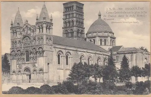 CPA Angouleme, Cette Cathédrale, 21ème Régiment d'Artillerie, gel.