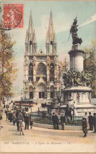 CPA Marseilles, L'Eglise des Réformés, gel. 1912