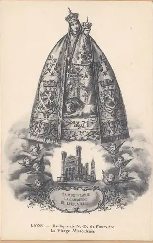 CPA Lyon, Basilique de N.D. de Fourvire, La Vierge Miraculeuse, ohn.