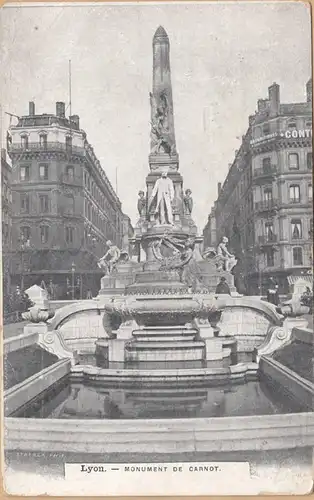 CPA Lyon, Monument de Carnot, uns.