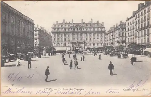 CPA Lyon, La Place des Terreaux, en 1903.