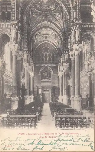 CPA Lyon, Intérieur de la Basilique de N.D. de Fourvièr, englout. 1903