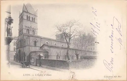 CPA Lyon, Eglise d'Ainay, gel. 1903