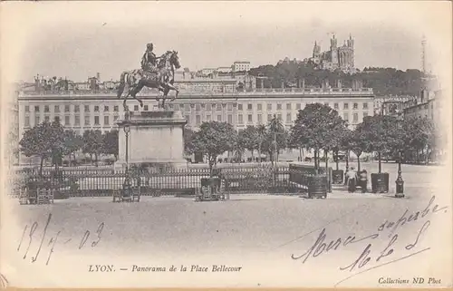 CPA Lyon, Panorama de la Place Bellecour, gel. 1903