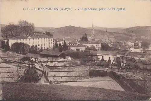 CPA Hasparen, Vue générale prise de l'Hôpital, gel. 1933