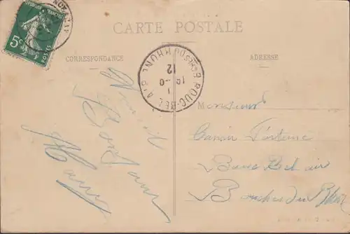 CPA Fayet, Vue d'ensemble, et le Château, gel. 1912