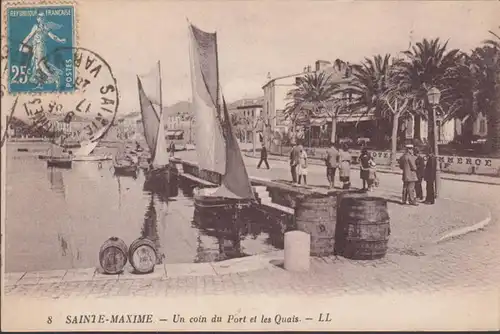 CPA Sainte Maxime, Un coin du Port et les Quais, gel. 1926