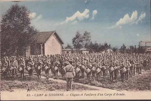 CPA Camp de Sissonne, Cliques et Fanfares d'un Corps d'Armée, 1932