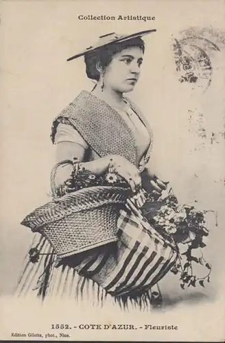 CPA Cote d'Azur, Fleuriste, gel. 1909