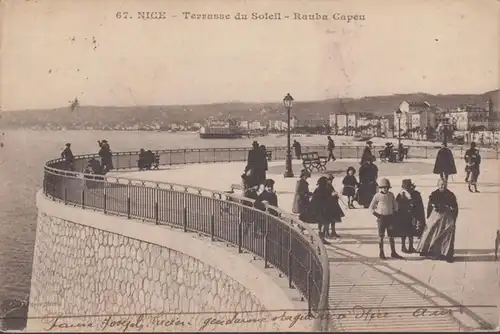 CPA Nice, Terrasse du Soleil, Rauba Capeu, gel. 1918