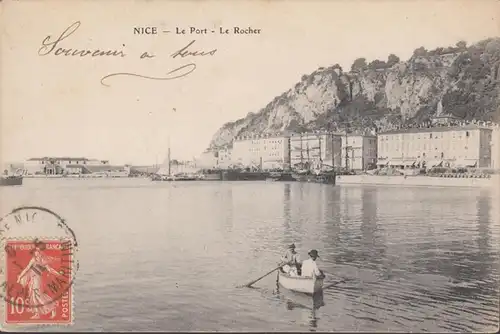 CPA Nice, Le Port, le Rocher, gel.