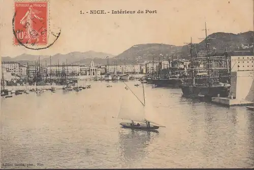 CPA Nice, Interior du Port, gel. 1912
