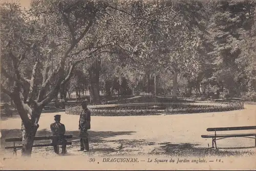 Cpa Draguignan, Le Square du Jardin anglais, gel.1921