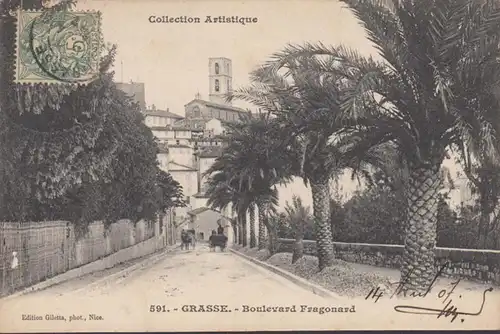 Cpa Grasse, Boulevard Fragonard, gel. 1907