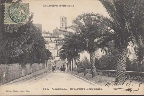 Cpa Grasse, boulevard Fragonard, gel. 1907