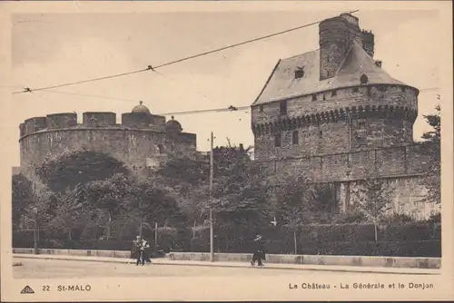 Cpa Saint Malo, Le Chateau, Le Generale et le Donjon, ungel.