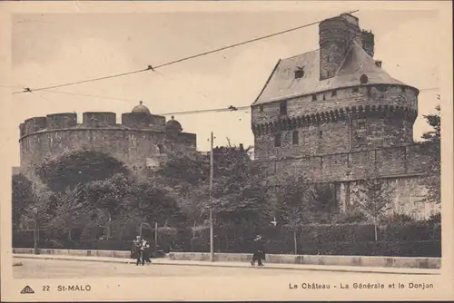 Cpa Saint Malo, Le Chateau, le Général et le Donjon, unhil.