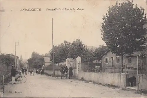 Cpa Andancette, Vermicellerie et Rue de la Mairie,