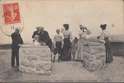 Cpa Le sommet du Hohneck, Table d'orientation, gel. 1911