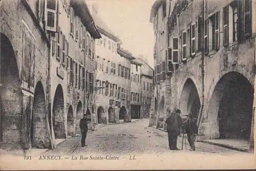 Cpa Annecy, La rue Sainte Claire, un peu.