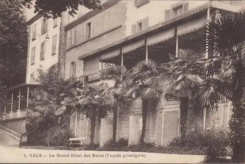 Cpa Vals les Bains, Le Grand Hotel des Bains, gel.