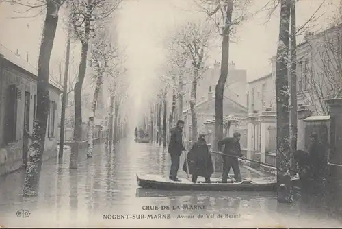 CPA Nogent sur Marne, Crue de la Marve, Avenue du Val de Beauté, ohnl.