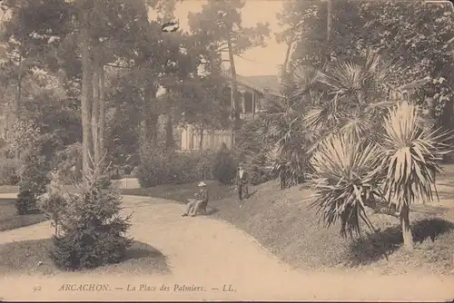 CPA Arcachon, La Place des Palmiers, ohn.