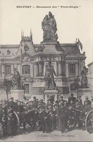CPA Belfort,Monument des Trois Sieges, 23 Bataillon du Genie, 1915