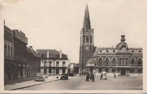 CPA Somain, Hotel de Ville, Grand Place, gel. 1950