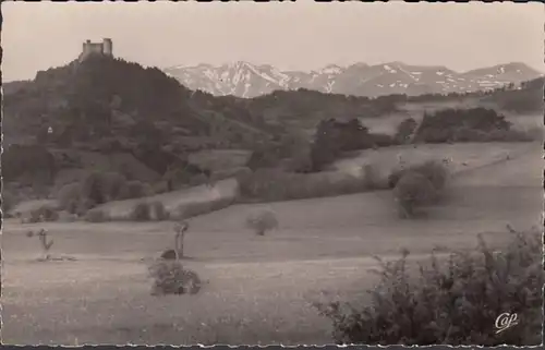 CPA Murol, Le Château et le Massif du Sancy, ungel.