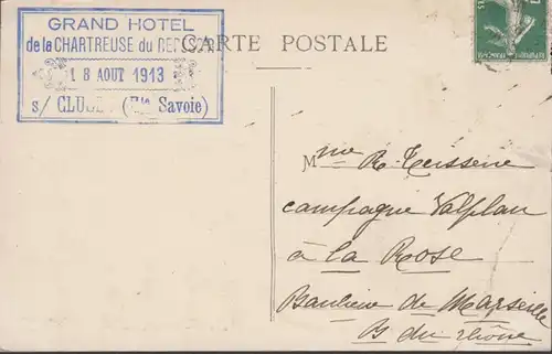 CPA Grand Hotel de la Chartreuse du Reposoir, Le Refectoire, gel. 1913