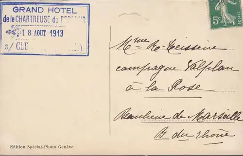 CPA Grand Hotel de la Chartreuse du Reposoir, Le Lac et Pointe-Percee, gel. 1913