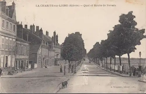 CPA La Charité sur Loire, Quai et Route de Nevers, gel. 1929