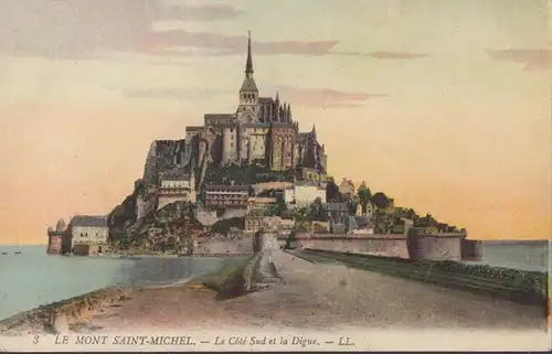 CPA Le Mont Saint Michel, Le Cote Sud et la Digue.