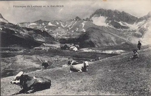 CPA Paturages du Lautaret et le Galibier,