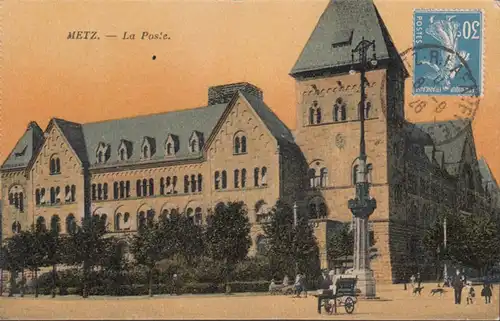 CPA Metz, La Poste, engl. 1926