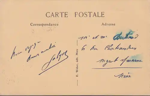 CPA Metz, La Poste, gel. 1926
