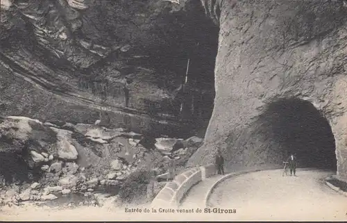 CPA Entree de la grotte venant de St Girons.