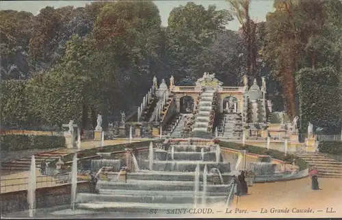 CPA Saint Cloud, Le parc, La Grande Cascade, ungel.