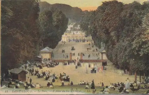 CPA Saint Cloud, Le Parc, L'Alee du Fer a Cheval, gel. 1915