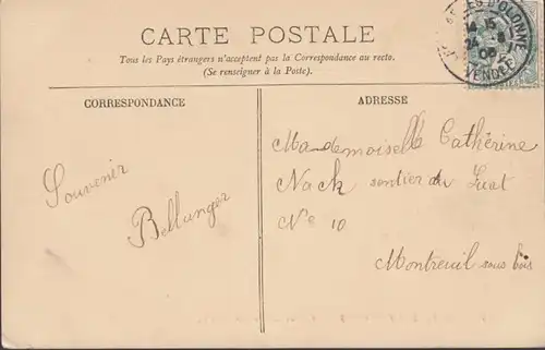 CPA Les Sables d'Olonne, Vue sur le Remblai, englout. 1906