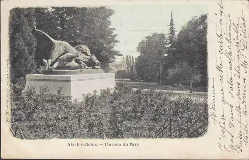 CPA Aix les Bains, Uncoin du Parc, gel. 1901