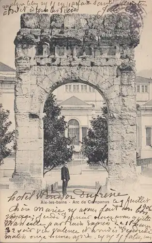 CPA Aix les Bains, Arc de Campanus, gel. 1906