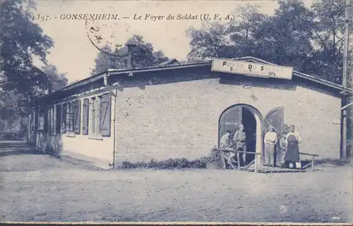 CPA Gonsenheim, Le Foyer du Soldat U.F.A, gel. 1924