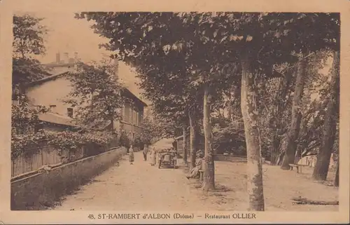 CPA Saint Rambert d'Albon, Restaurant Ollier, ungel.