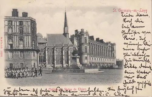 CPA Saint Germain en Laye, Château et Statue de Thiers, gel. 1902
